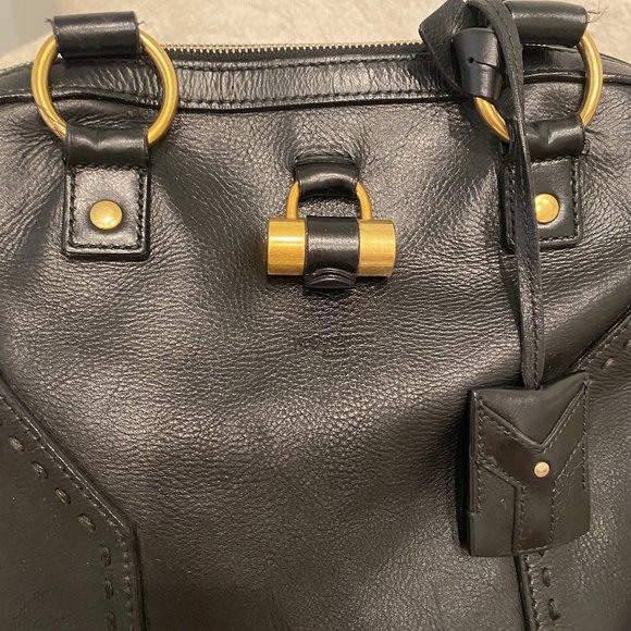 YSL YVES SAINT LAURENT MUSE --BLACK/GOLD HARDWARE - Picture 4 of 12